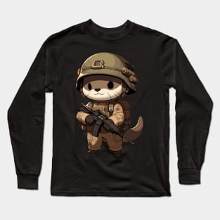 Kawaii Otter Soldier Long Sleeve T-Shirt